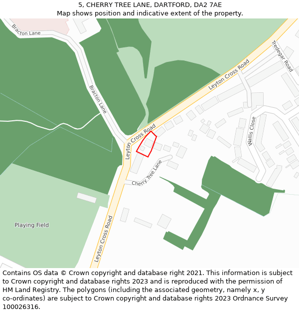 5, CHERRY TREE LANE, DARTFORD, DA2 7AE: Location map and indicative extent of plot