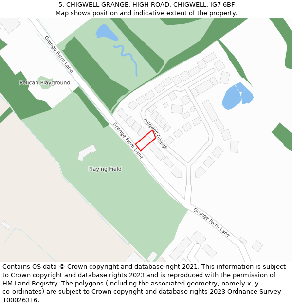 5, CHIGWELL GRANGE, HIGH ROAD, CHIGWELL, IG7 6BF: Location map and indicative extent of plot