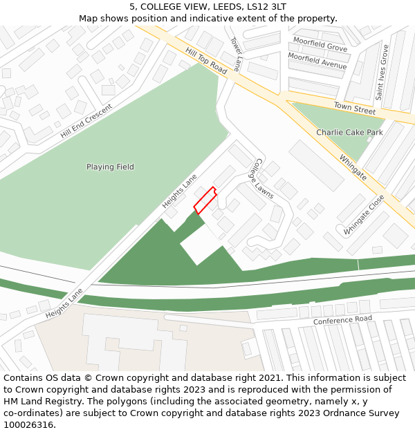 5, COLLEGE VIEW, LEEDS, LS12 3LT: Location map and indicative extent of plot