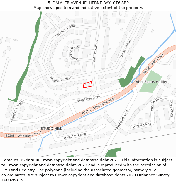 5, DAIMLER AVENUE, HERNE BAY, CT6 8BP: Location map and indicative extent of plot