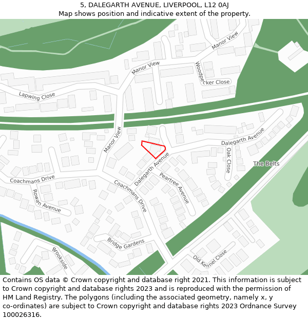 5, DALEGARTH AVENUE, LIVERPOOL, L12 0AJ: Location map and indicative extent of plot