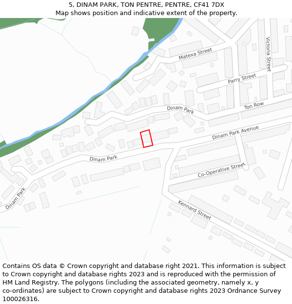 5, DINAM PARK, TON PENTRE, PENTRE, CF41 7DX: Location map and indicative extent of plot