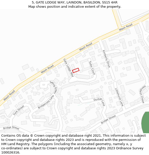 5, GATE LODGE WAY, LAINDON, BASILDON, SS15 4AR: Location map and indicative extent of plot