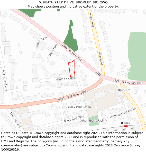 5, HEATH PARK DRIVE, BROMLEY, BR1 2WQ: Location map and indicative extent of plot