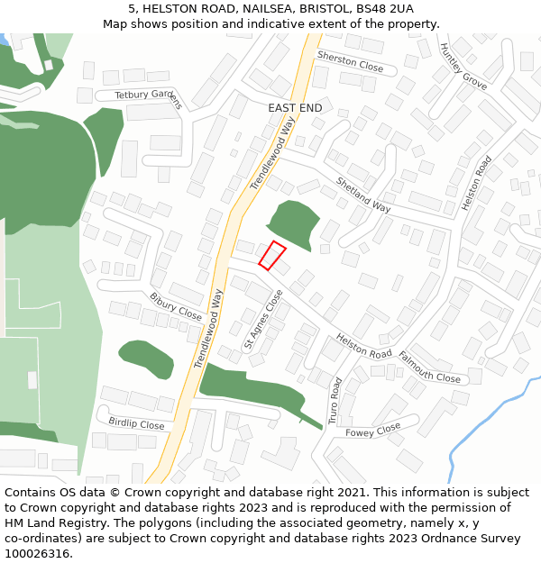 5, HELSTON ROAD, NAILSEA, BRISTOL, BS48 2UA: Location map and indicative extent of plot
