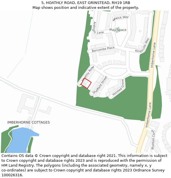 5, HOATHLY ROAD, EAST GRINSTEAD, RH19 1RB: Location map and indicative extent of plot