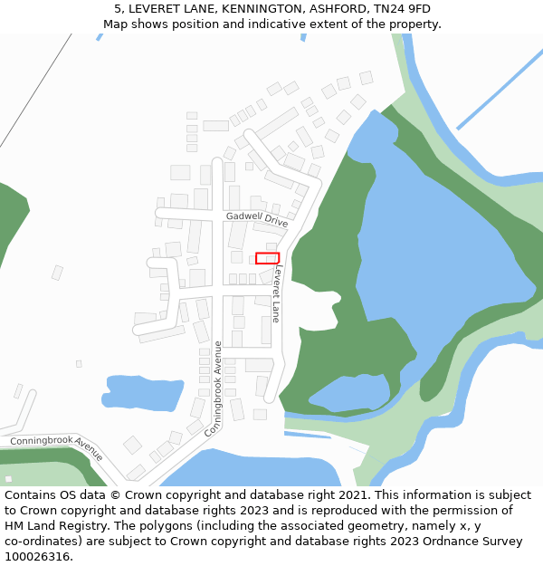 5, LEVERET LANE, KENNINGTON, ASHFORD, TN24 9FD: Location map and indicative extent of plot