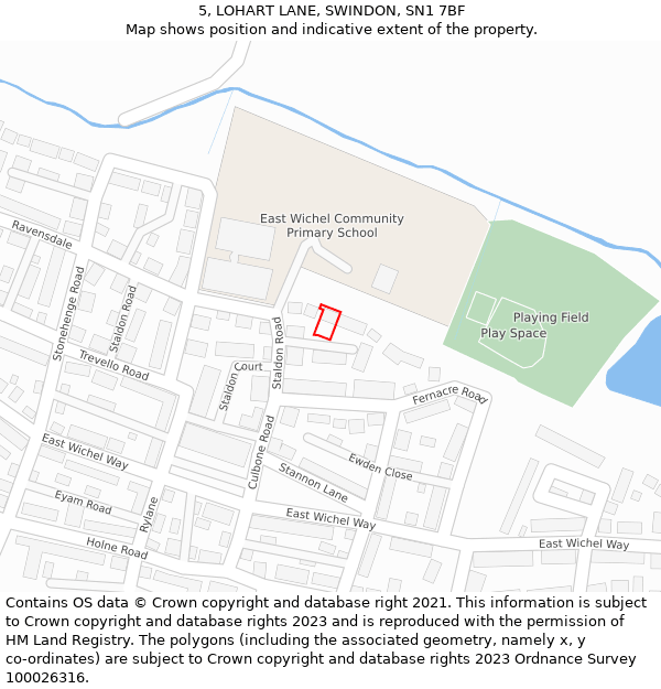 5, LOHART LANE, SWINDON, SN1 7BF: Location map and indicative extent of plot