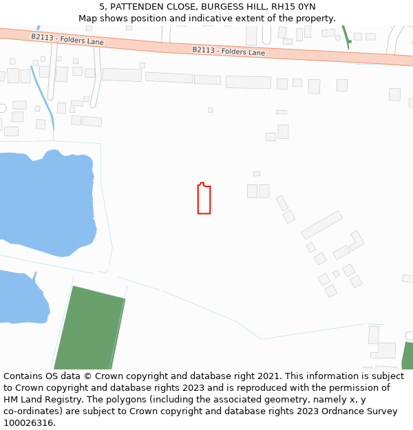 5, PATTENDEN CLOSE, BURGESS HILL, RH15 0YN: Location map and indicative extent of plot