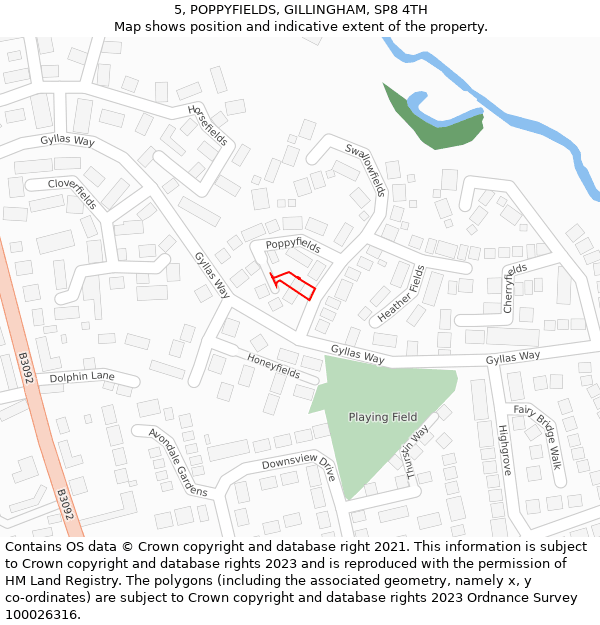 5, POPPYFIELDS, GILLINGHAM, SP8 4TH: Location map and indicative extent of plot