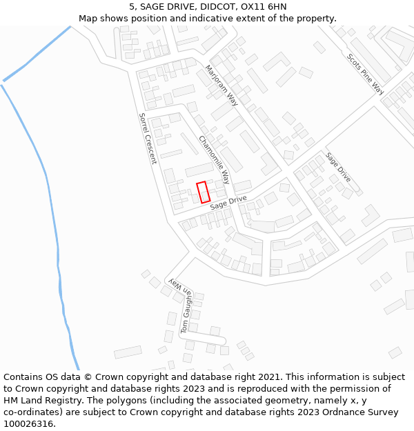 5, SAGE DRIVE, DIDCOT, OX11 6HN: Location map and indicative extent of plot