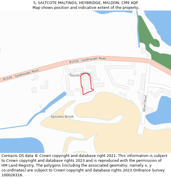 5, SALTCOTE MALTINGS, HEYBRIDGE, MALDON, CM9 4QP: Location map and indicative extent of plot