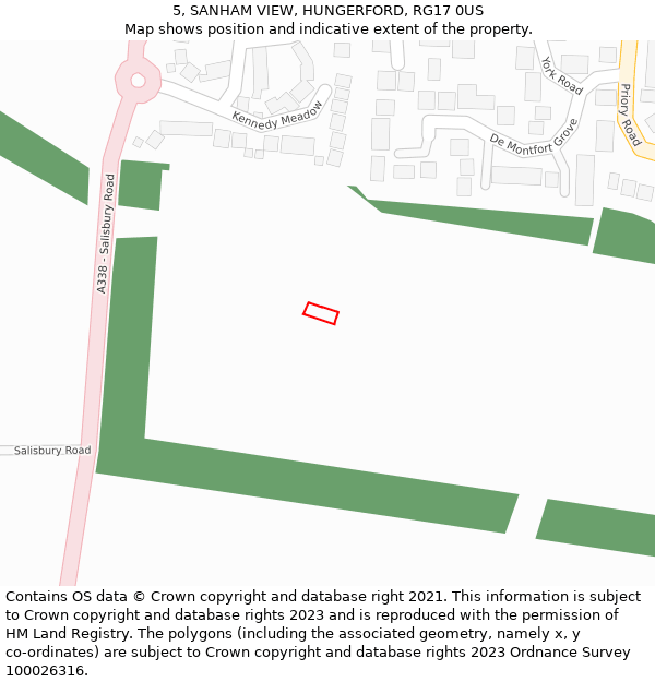 5, SANHAM VIEW, HUNGERFORD, RG17 0US: Location map and indicative extent of plot