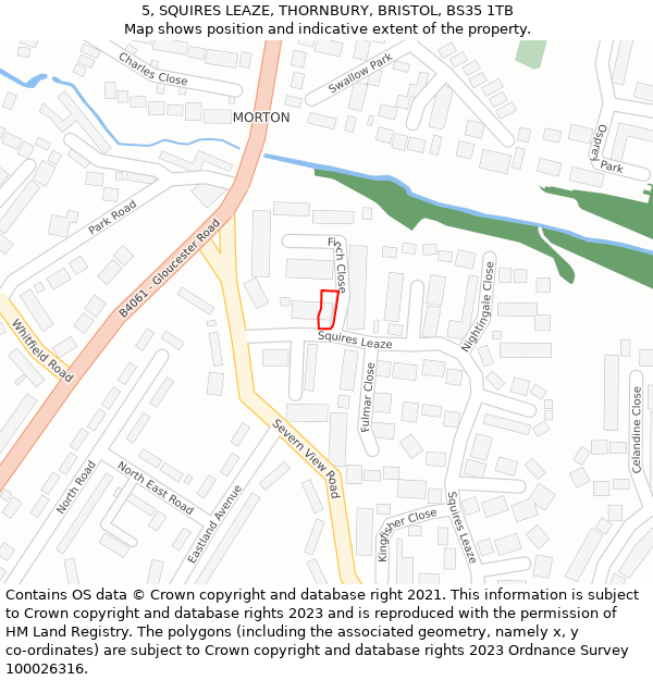 5, SQUIRES LEAZE, THORNBURY, BRISTOL, BS35 1TB: Location map and indicative extent of plot