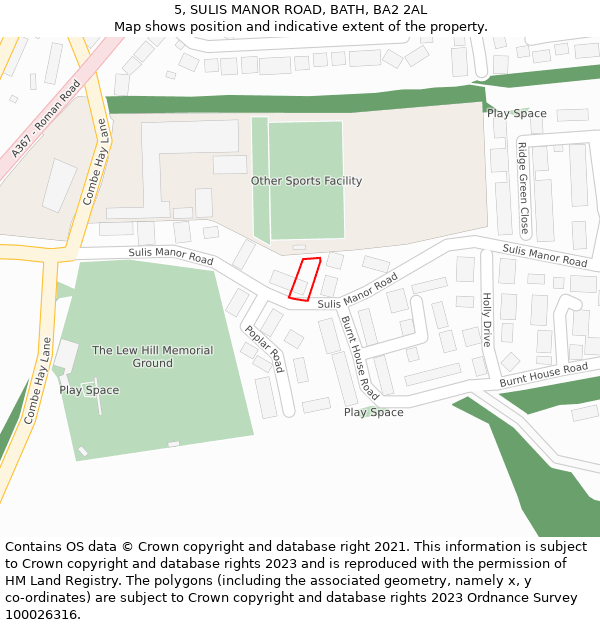 5, SULIS MANOR ROAD, BATH, BA2 2AL: Location map and indicative extent of plot