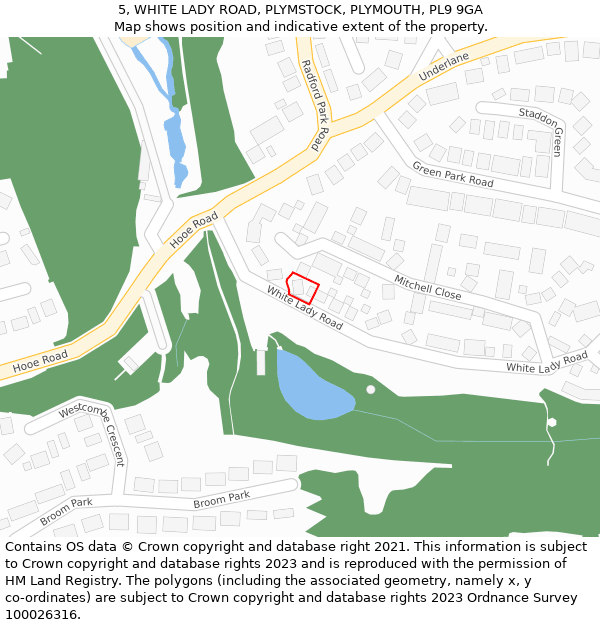 5, WHITE LADY ROAD, PLYMSTOCK, PLYMOUTH, PL9 9GA: Location map and indicative extent of plot