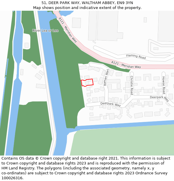 51, DEER PARK WAY, WALTHAM ABBEY, EN9 3YN: Location map and indicative extent of plot