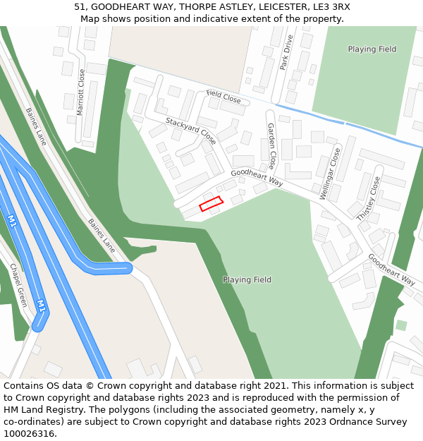 51, GOODHEART WAY, THORPE ASTLEY, LEICESTER, LE3 3RX: Location map and indicative extent of plot