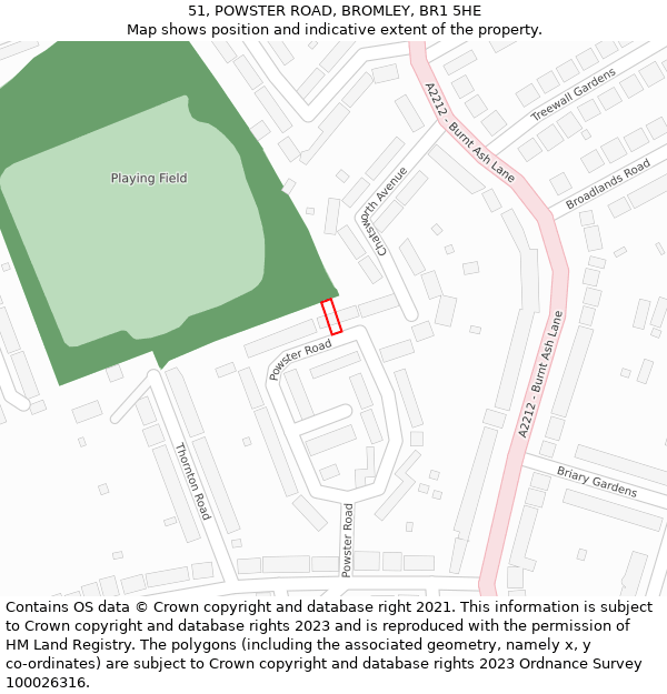 51, POWSTER ROAD, BROMLEY, BR1 5HE: Location map and indicative extent of plot