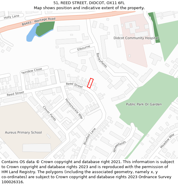 51, REED STREET, DIDCOT, OX11 6FL: Location map and indicative extent of plot