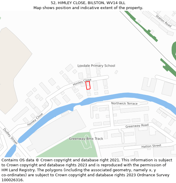 52, HIMLEY CLOSE, BILSTON, WV14 0LL: Location map and indicative extent of plot