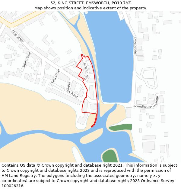 52, KING STREET, EMSWORTH, PO10 7AZ: Location map and indicative extent of plot
