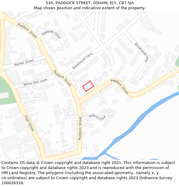 53A, PADDOCK STREET, SOHAM, ELY, CB7 5JA: Location map and indicative extent of plot