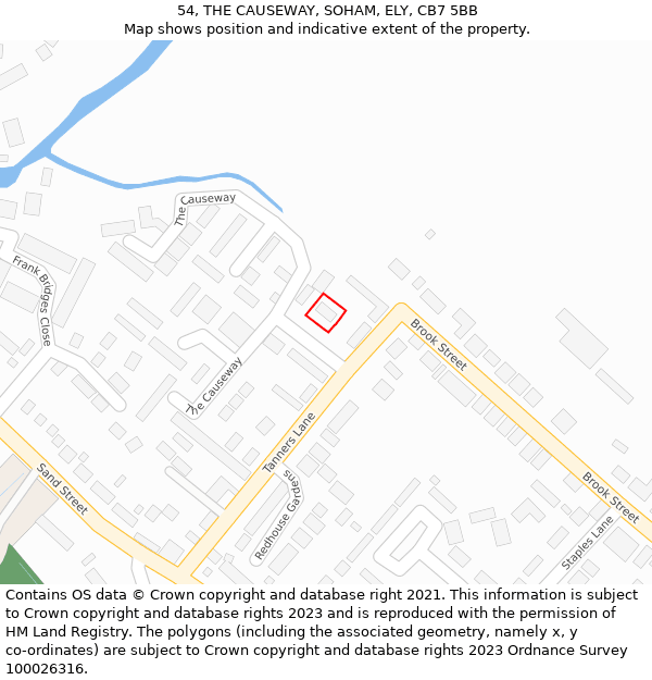 54, THE CAUSEWAY, SOHAM, ELY, CB7 5BB: Location map and indicative extent of plot