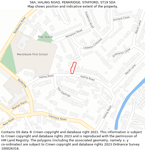 56A, HALING ROAD, PENKRIDGE, STAFFORD, ST19 5DA: Location map and indicative extent of plot