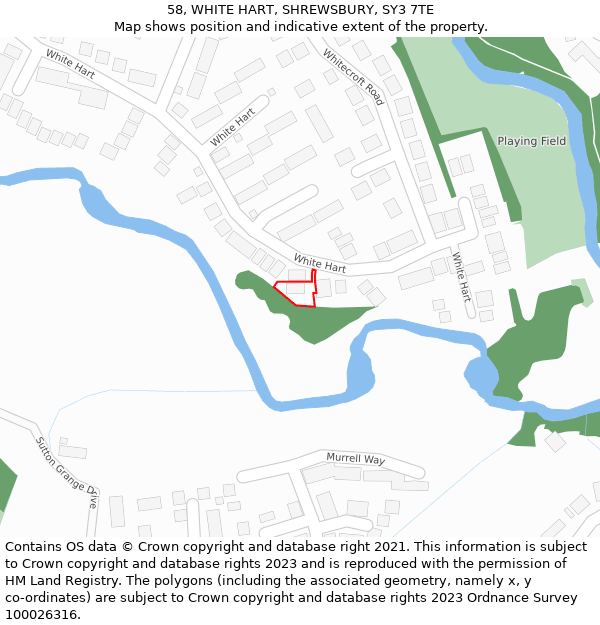 58, WHITE HART, SHREWSBURY, SY3 7TE: Location map and indicative extent of plot