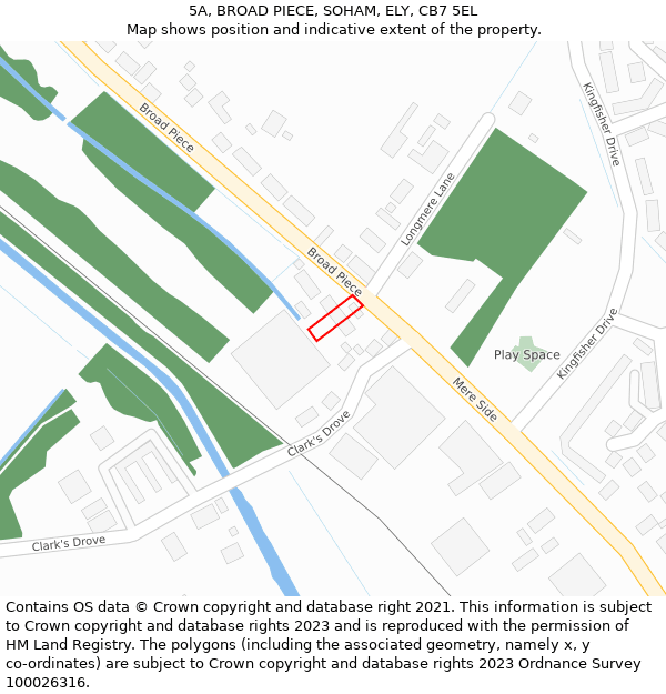 5A, BROAD PIECE, SOHAM, ELY, CB7 5EL: Location map and indicative extent of plot