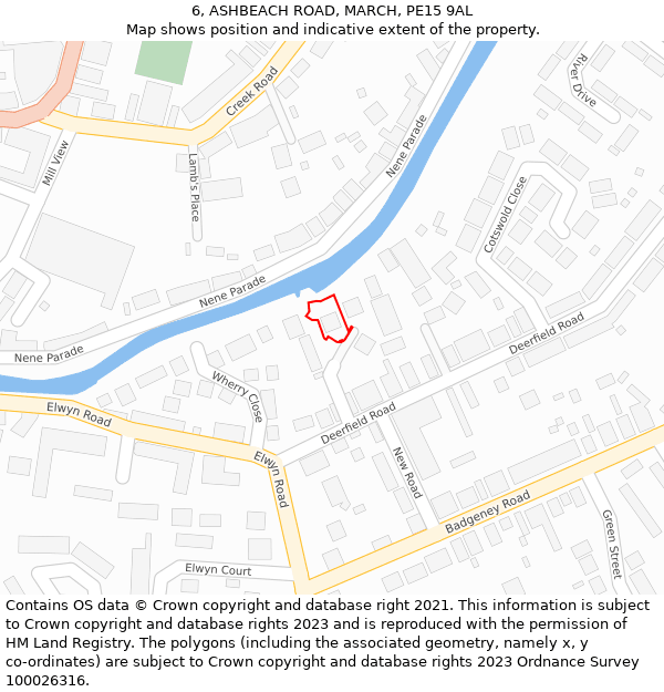 6, ASHBEACH ROAD, MARCH, PE15 9AL: Location map and indicative extent of plot