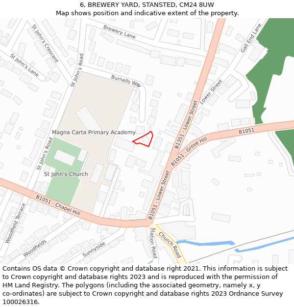 6, BREWERY YARD, STANSTED, CM24 8UW: Location map and indicative extent of plot