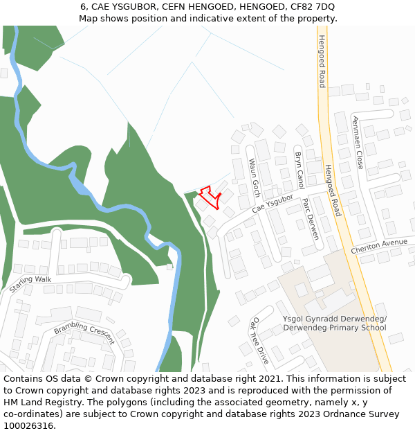 6, CAE YSGUBOR, CEFN HENGOED, HENGOED, CF82 7DQ: Location map and indicative extent of plot