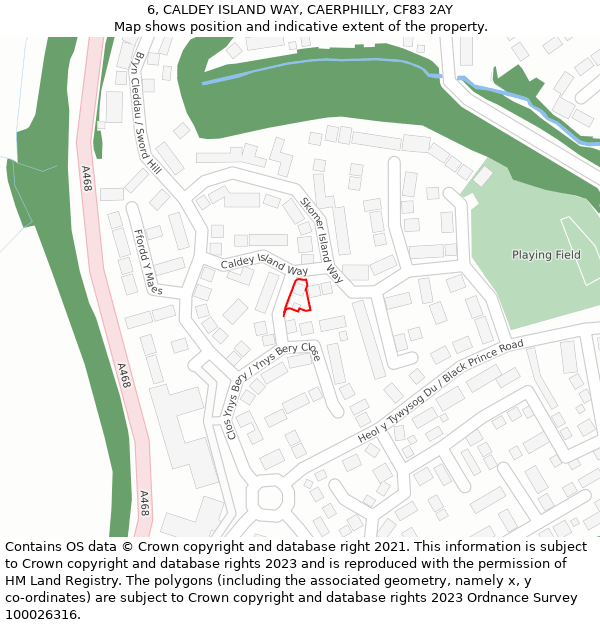 6, CALDEY ISLAND WAY, CAERPHILLY, CF83 2AY: Location map and indicative extent of plot