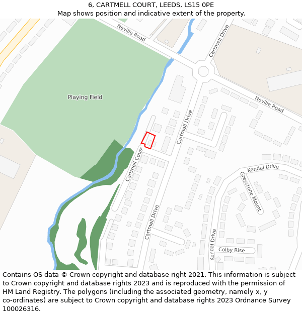 6, CARTMELL COURT, LEEDS, LS15 0PE: Location map and indicative extent of plot