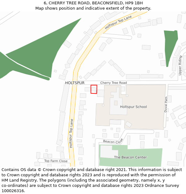 6, CHERRY TREE ROAD, BEACONSFIELD, HP9 1BH: Location map and indicative extent of plot