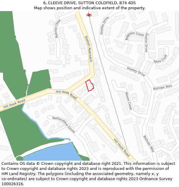 6, CLEEVE DRIVE, SUTTON COLDFIELD, B74 4DS: Location map and indicative extent of plot