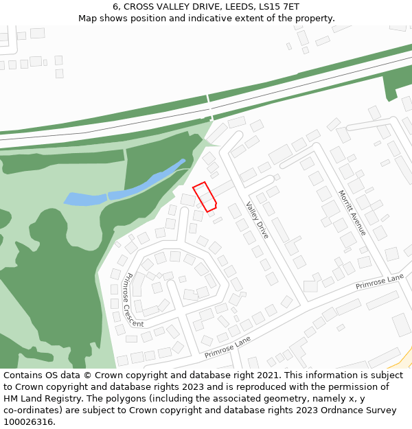 6, CROSS VALLEY DRIVE, LEEDS, LS15 7ET: Location map and indicative extent of plot
