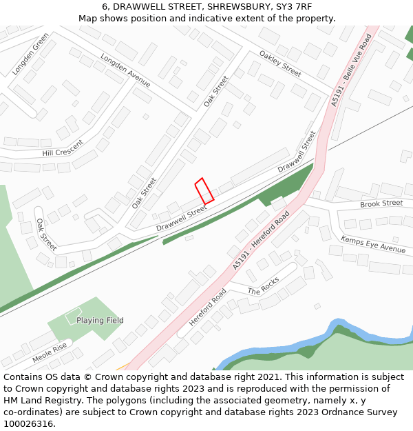 6, DRAWWELL STREET, SHREWSBURY, SY3 7RF: Location map and indicative extent of plot