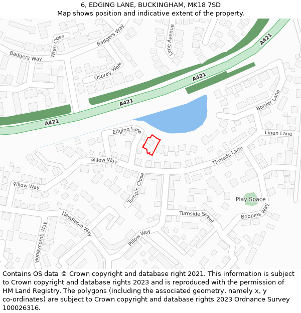 6, EDGING LANE, BUCKINGHAM, MK18 7SD: Location map and indicative extent of plot