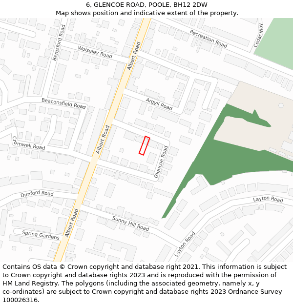 6, GLENCOE ROAD, POOLE, BH12 2DW: Location map and indicative extent of plot