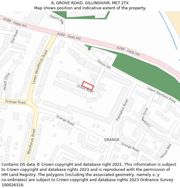 6, GROVE ROAD, GILLINGHAM, ME7 2TX: Location map and indicative extent of plot