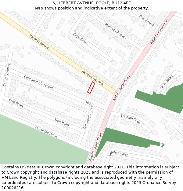 6, HERBERT AVENUE, POOLE, BH12 4EE: Location map and indicative extent of plot