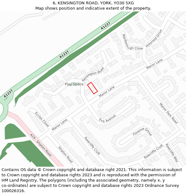 6, KENSINGTON ROAD, YORK, YO30 5XG: Location map and indicative extent of plot