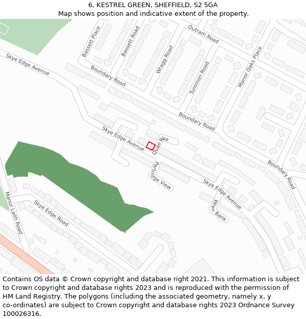 6, KESTREL GREEN, SHEFFIELD, S2 5GA: Location map and indicative extent of plot