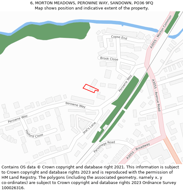 6, MORTON MEADOWS, PEROWNE WAY, SANDOWN, PO36 9FQ: Location map and indicative extent of plot