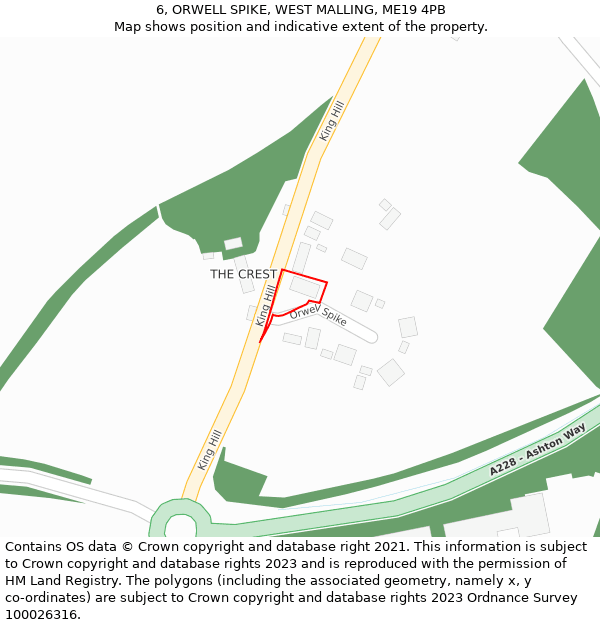 6, ORWELL SPIKE, WEST MALLING, ME19 4PB: Location map and indicative extent of plot