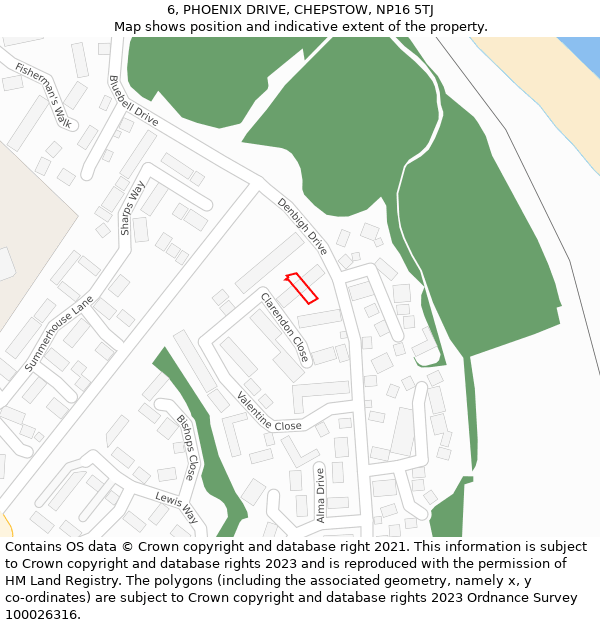 6, PHOENIX DRIVE, CHEPSTOW, NP16 5TJ: Location map and indicative extent of plot