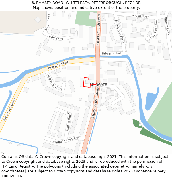 6, RAMSEY ROAD, WHITTLESEY, PETERBOROUGH, PE7 1DR: Location map and indicative extent of plot